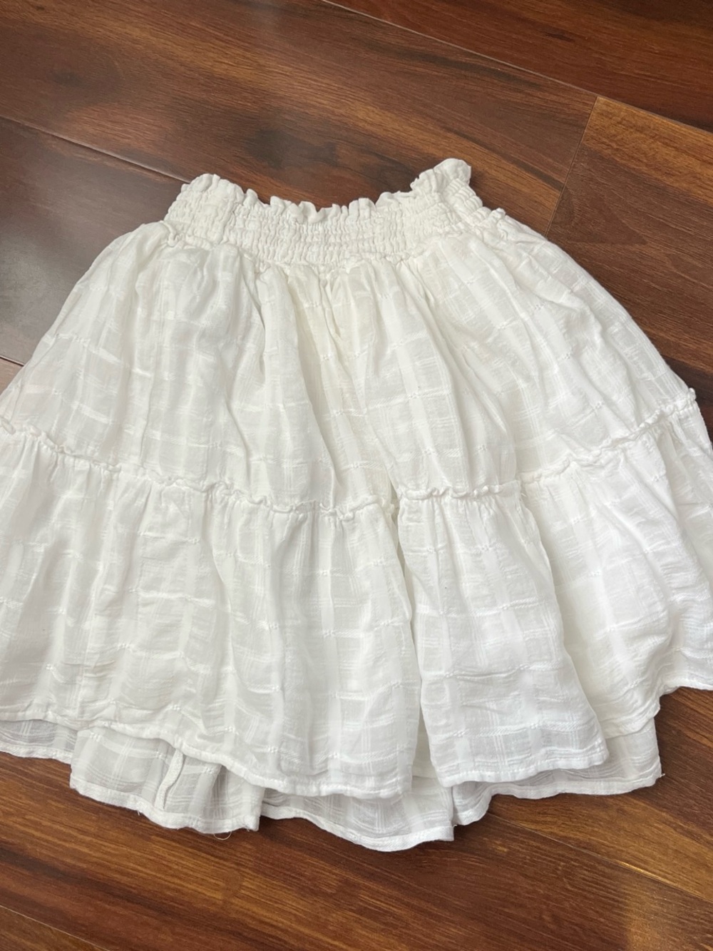wild fable White Tiered Smocked-Waist Skater Skirt